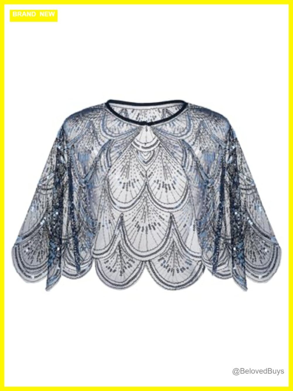 Beaded Sequin Shawl Wrap for Women Evening Party Cover Up